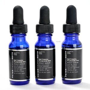3 x Peter Thomas Roth Retinol Fusion PM Night Serum Skincare 0.4 oz ea SEALE